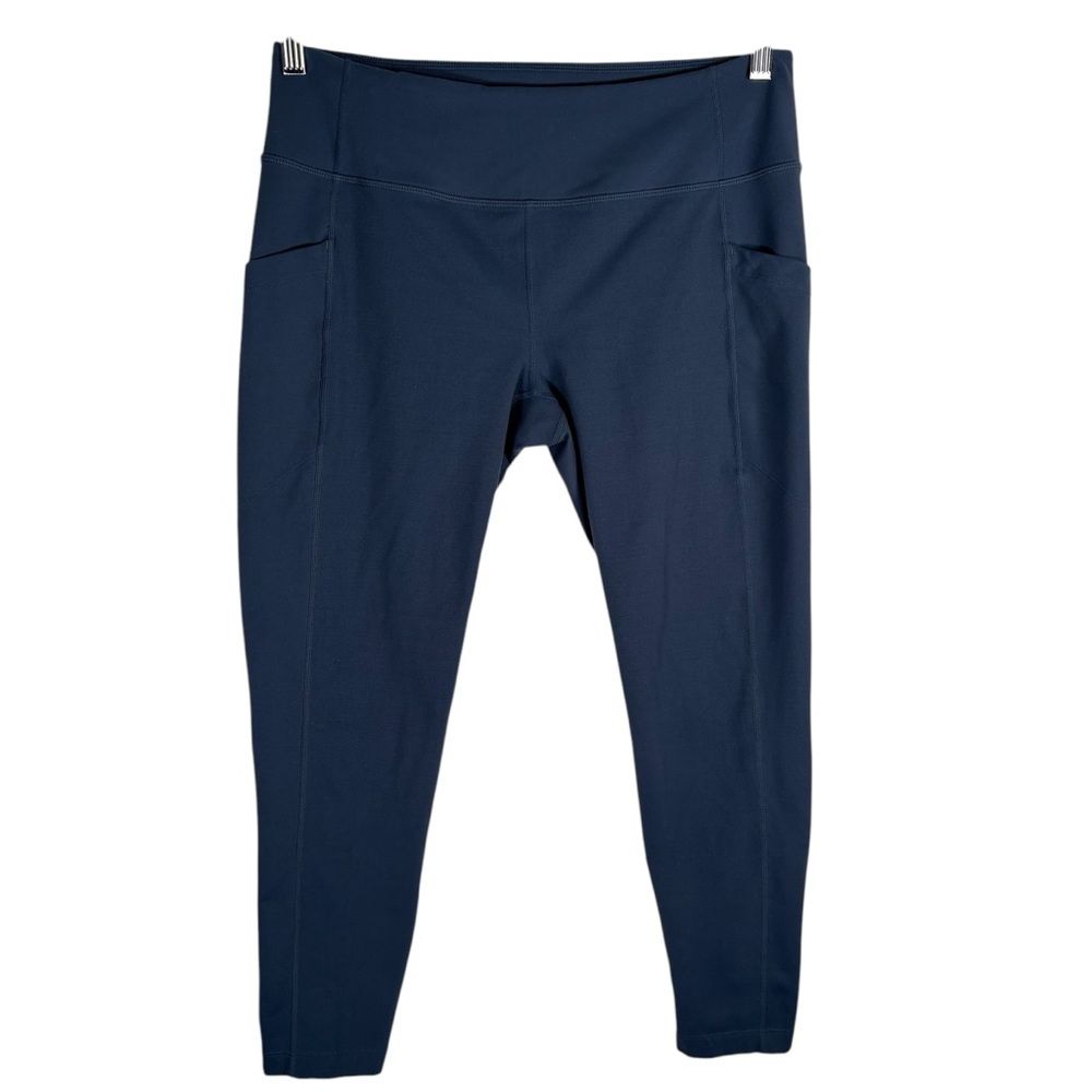 Zella Women's Large Navy Blue Leggings Pants Pull On Stretchy Fitted Pockets